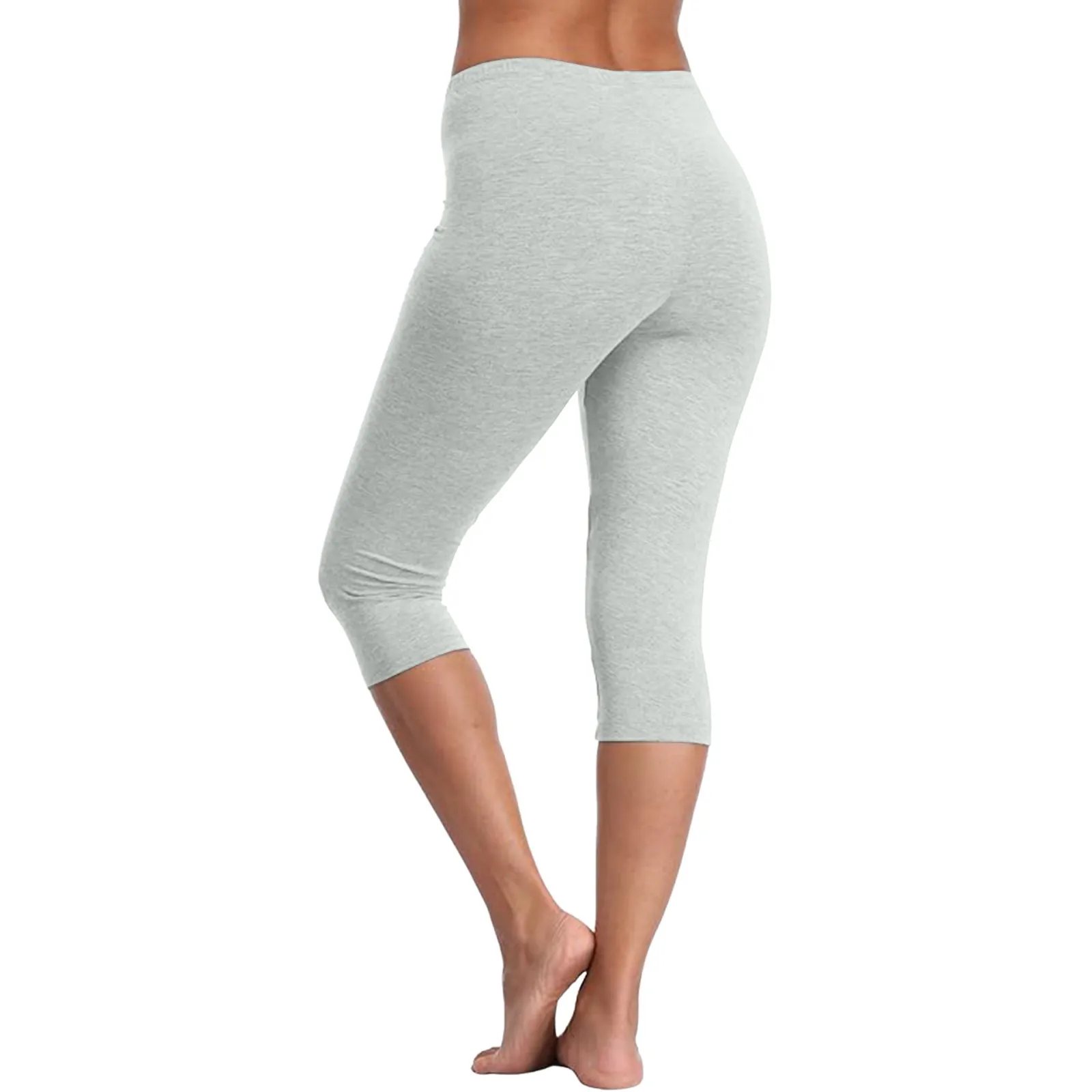Women'S Sports Shorts Elastic Yoga Pants Summer Solid Color Sports Shorts Lightweight High Waisted Tight Solid Color Jogging