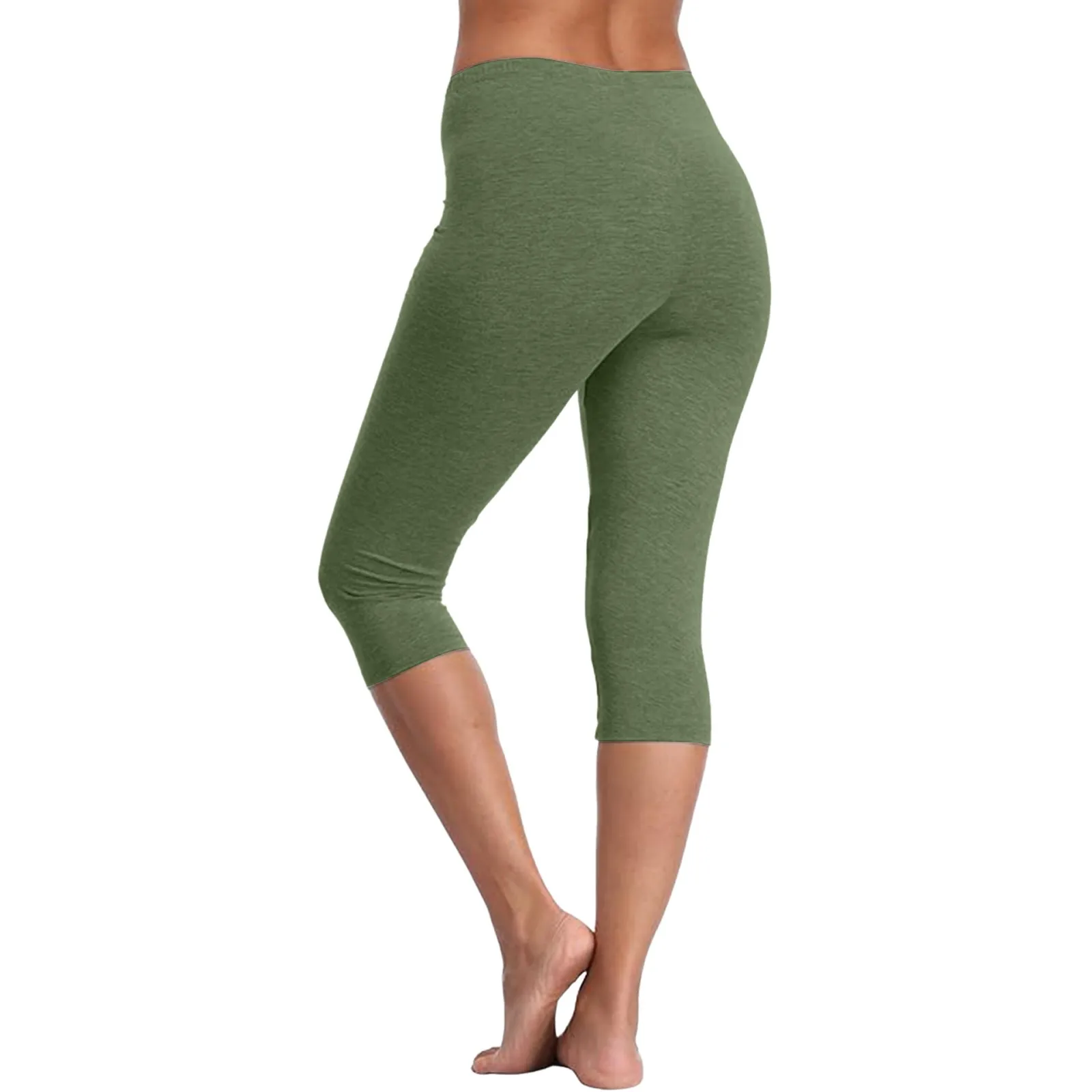 Women'S Sports Shorts Elastic Yoga Pants Summer Solid Color Sports Shorts Lightweight High Waisted Tight Solid Color Jogging