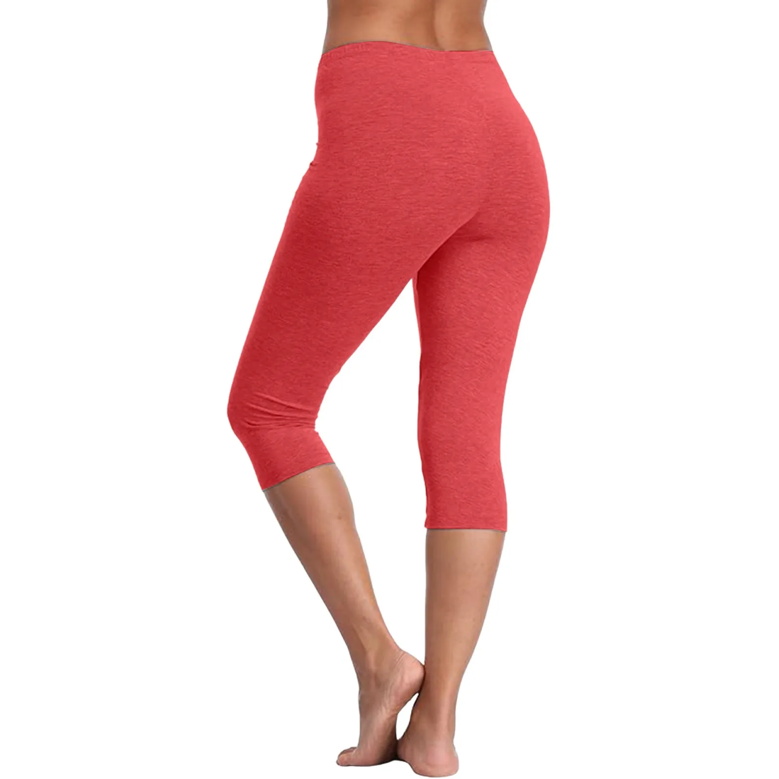 Women'S Sports Shorts Elastic Yoga Pants Summer Solid Color Sports Shorts Lightweight High Waisted Tight Solid Color Jogging