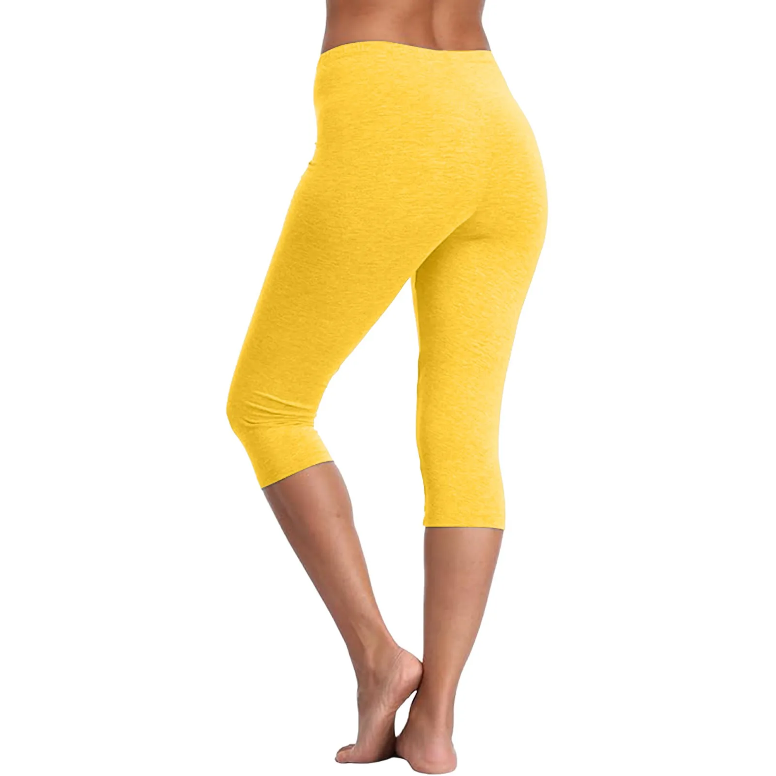 Women'S Sports Shorts Elastic Yoga Pants Summer Solid Color Sports Shorts Lightweight High Waisted Tight Solid Color Jogging