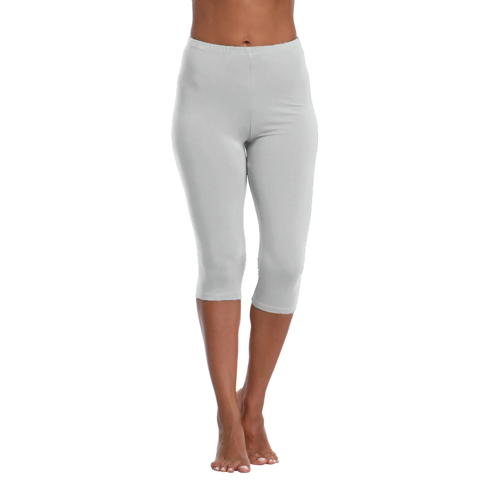 Women'S Sports Shorts Elastic Yoga Pants Summer Solid Color Sports Shorts Lightweight High Waisted Tight Solid Color Jogging