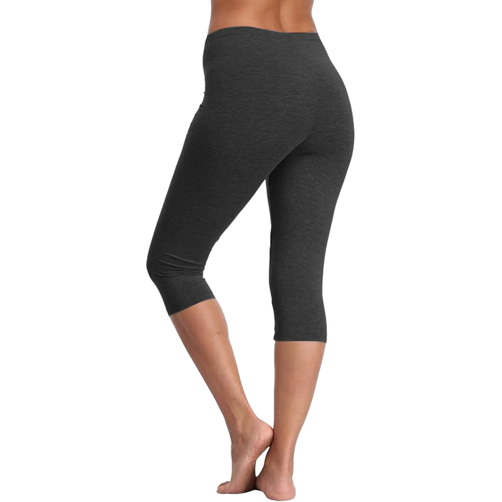 Women'S Sports Shorts Elastic Yoga Pants Summer Solid Color Sports Shorts Lightweight High Waisted Tight Solid Color Jogging