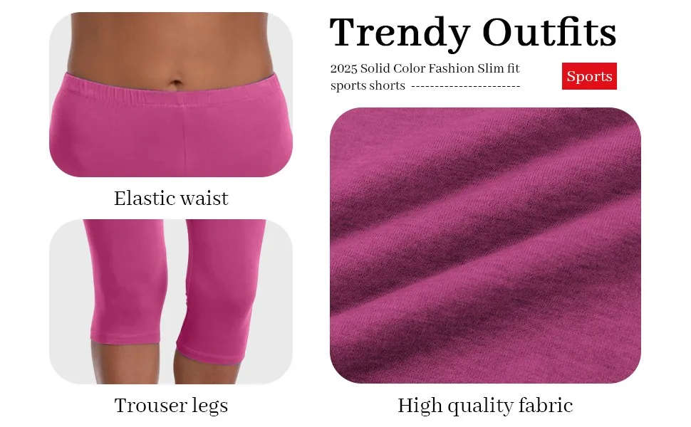 Women'S Sports Shorts Elastic Yoga Pants Summer Solid Color Sports Shorts Lightweight High Waisted Tight Solid Color Jogging