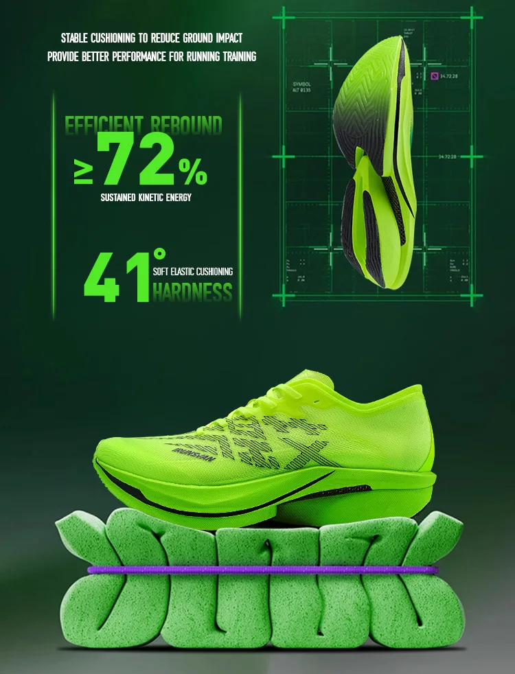 IRUNSVAN Professional Running Shoes Full Length Carbon Plate Marathon Casual Running Shoes for Men and Women 095