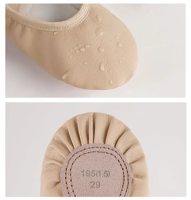 PU Ballet Shoes for Toddler Girls Children Dance Shoe Leather Ballet Flats Kids Soft Sole Gymnastics Shoes Dancing Slippers