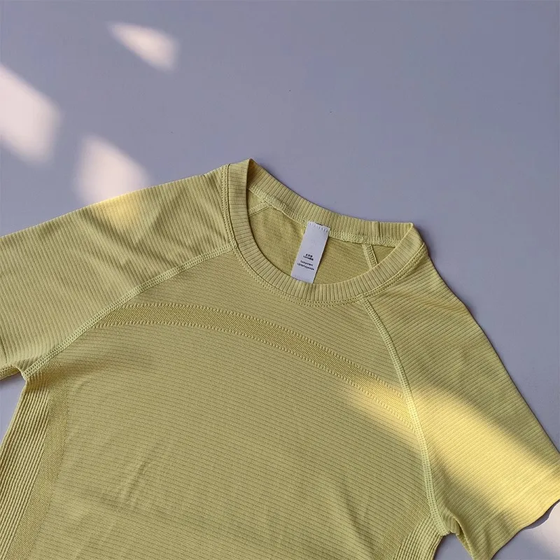 Women Yoga Top Seamless Sport T Shirts Fitness Clothes Short Sleeve Yoga Shirt Gym Top Running Active Wear Sport Top