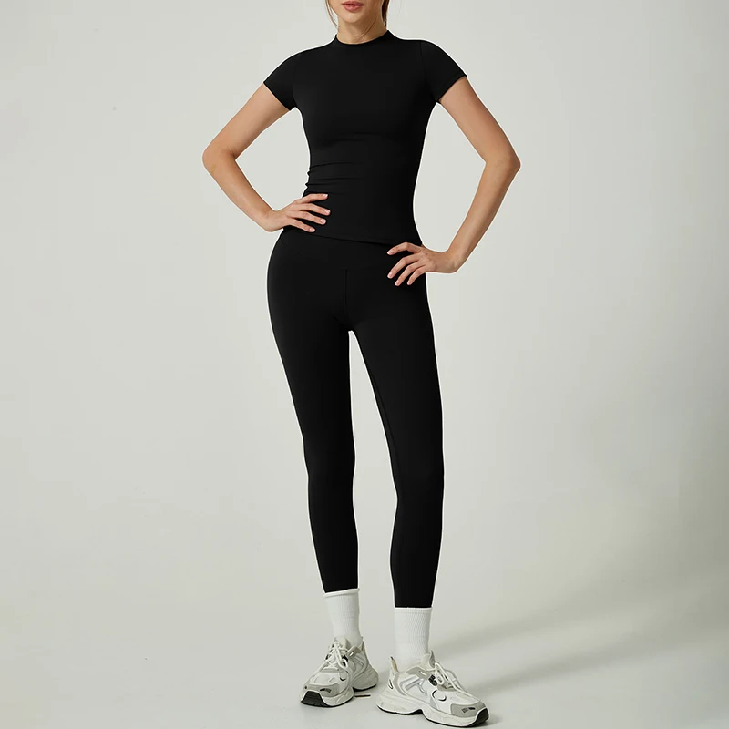 Yoga Suit Sports Set Women Quick-Drying Gym Set Tracksuit Running Workout Short Sleeve Leggings Sports Yoga Clothing