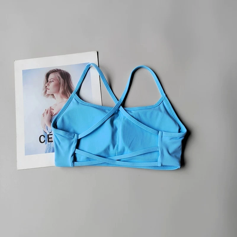 Solid Color Soft High Strength Women Fitness Bra Tight Sport Top Gym Top Training Gym Yoga Underwear Tight With Chest Pad