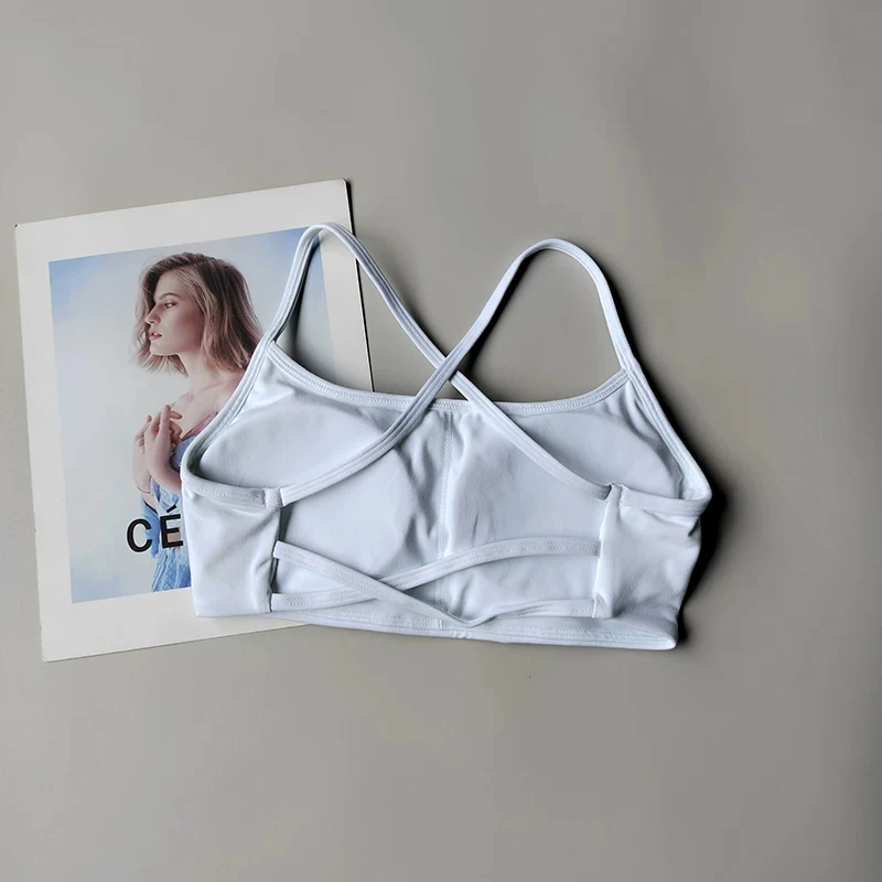 Solid Color Soft High Strength Women Fitness Bra Tight Sport Top Gym Top Training Gym Yoga Underwear Tight With Chest Pad