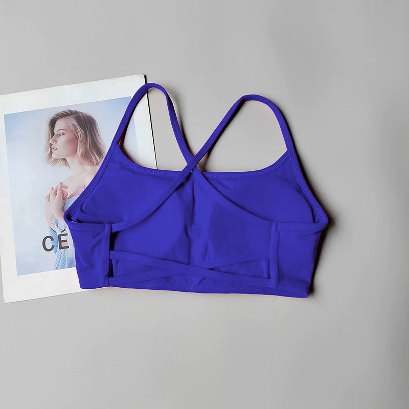 Solid Color Soft High Strength Women Fitness Bra Tight Sport Top Gym Top Training Gym Yoga Underwear Tight With Chest Pad