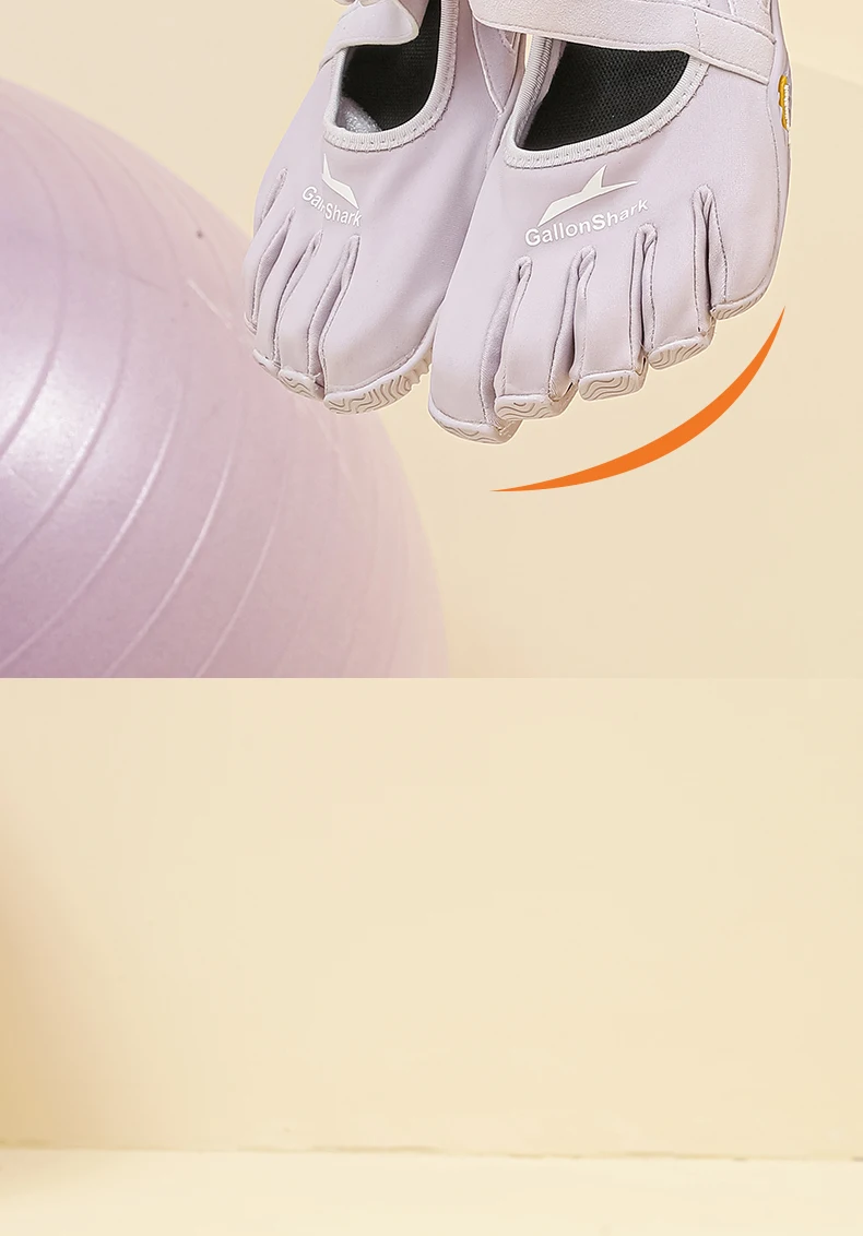 GallonShark Adult Non-Slip Closed-Toe Five-Finger Shoes, Supportive Barefoot Shoes for Yoga, Pilates & Home Exercise Sessions