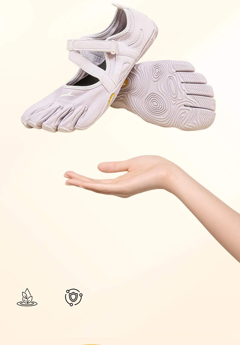 GallonShark Adult Non-Slip Closed-Toe Five-Finger Shoes, Supportive Barefoot Shoes for Yoga, Pilates & Home Exercise Sessions