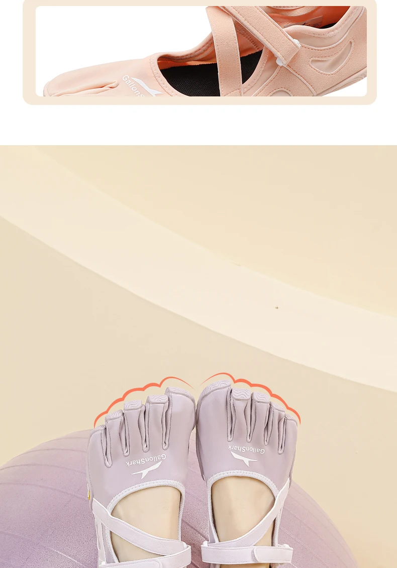 GallonShark Adult Non-Slip Closed-Toe Five-Finger Shoes, Supportive Barefoot Shoes for Yoga, Pilates & Home Exercise Sessions