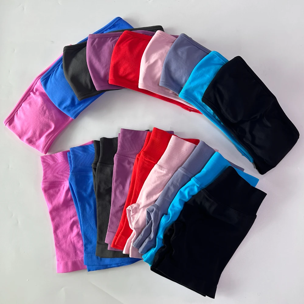 Pericic 2 Pieces Yoga Set Women Backless Bandeau Sports Bra Scrunch Shorts Yoga Clothing Workout Clothes Outfits Sets Gym Set