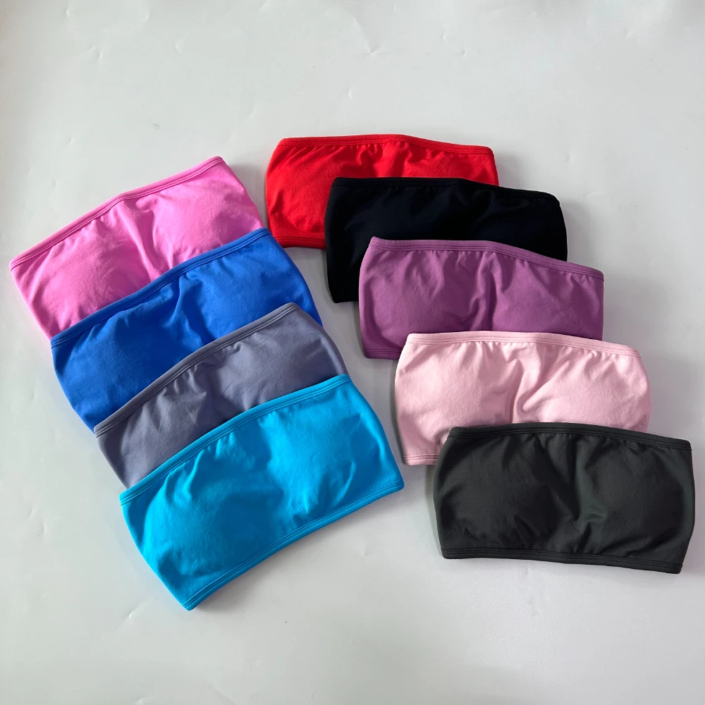 Pericic 2 Pieces Yoga Set Women Backless Bandeau Sports Bra Scrunch Shorts Yoga Clothing Workout Clothes Outfits Sets Gym Set