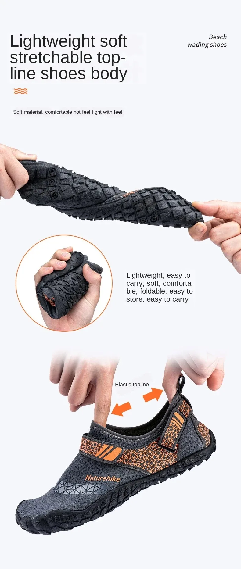 Naturehike Gum-Soled Non-Slip Waders Breathable Waterproof Shoes Quick-Drying Outdoor Trainers Beach Hiking Shoes