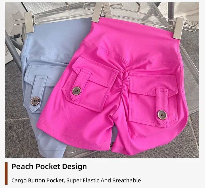 Women Yoga Shorts High Waist Workout Shorts Fitness Yoga Lift Butt Fitness Ladies Yoga Gym Running Short Pants Sportswear