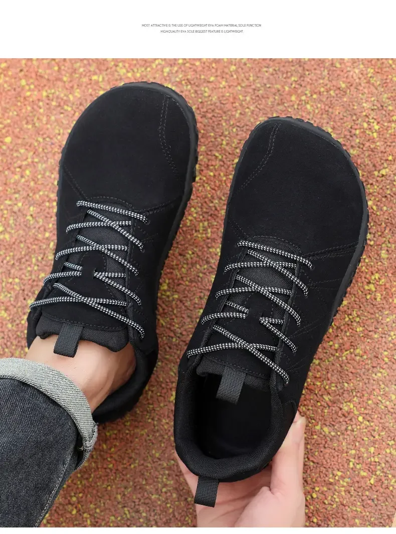 Suede Leather Shoes PU Fabric Wide Toe Shoe Anti Slip Hiking Shoe Workwear Men's Sports Shoes Women's Outdoor Walking Shoes
