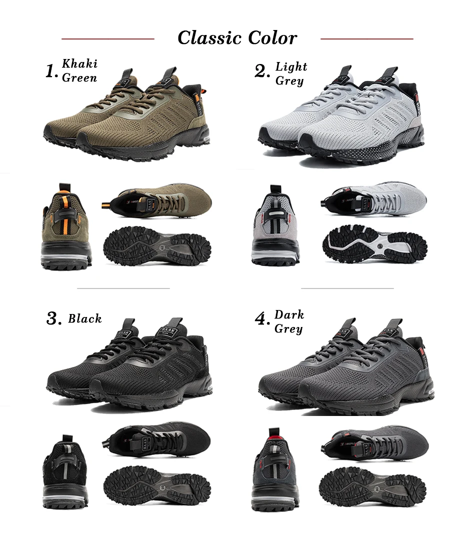 Baasploa Men Running Shoes Brand Breathable Mesh Outdoor Grass New Male Sneakers Shoes Walking Gym Shoes For Men Plus size 41-50