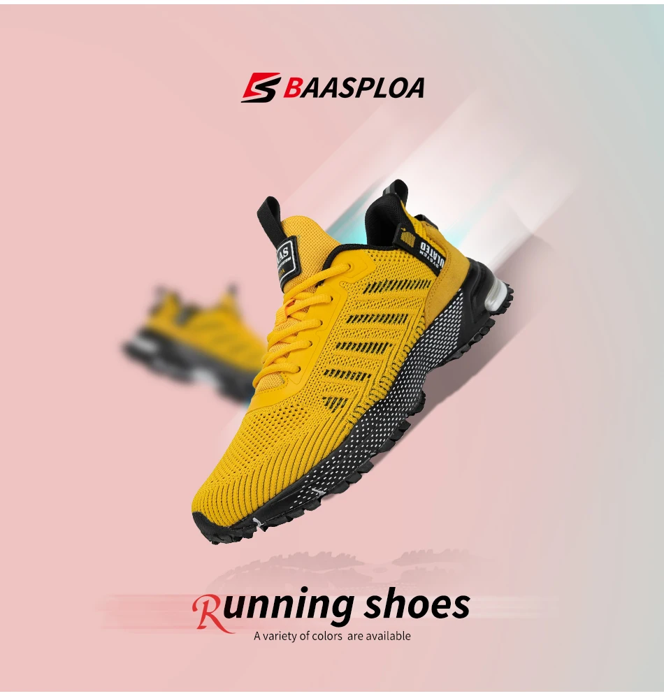 Baasploa Men Running Shoes Brand Breathable Mesh Outdoor Grass New Male Sneakers Shoes Walking Gym Shoes For Men Plus size 41-50