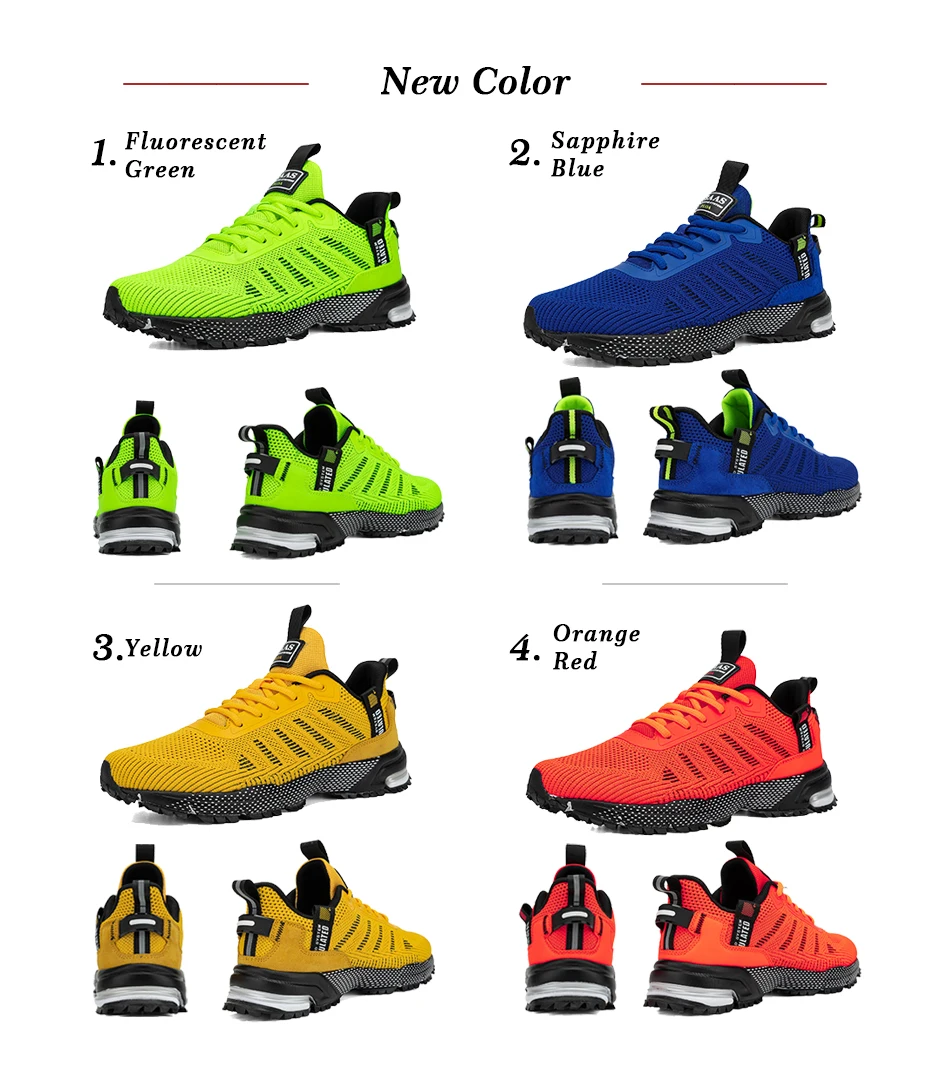 Baasploa Men Running Shoes Brand Breathable Mesh Outdoor Grass New Male Sneakers Shoes Walking Gym Shoes For Men Plus size 41-50