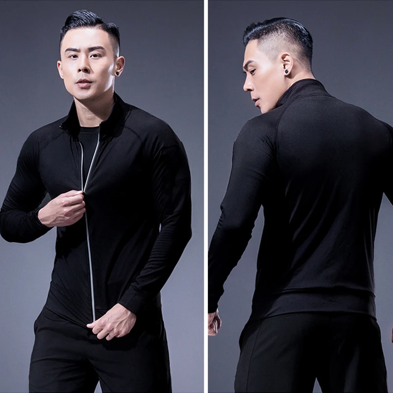 Men's Sports Top Coat with Pockets, Fitness Equipment, Running Jackets, Sportswear, Workout, Jogging, Sweatshirts