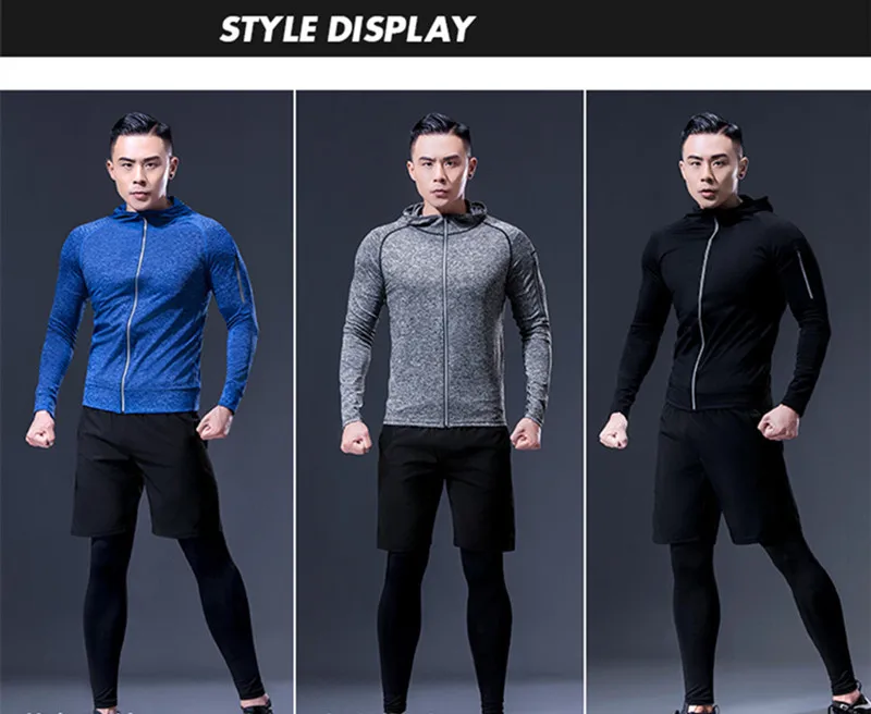 Men's Sports Top Coat with Pockets, Fitness Equipment, Running Jackets, Sportswear, Workout, Jogging, Sweatshirts