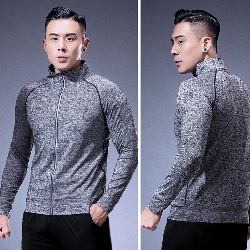 Men's Sports Top Coat with Pockets, Fitness Equipment, Running Jackets, Sportswear, Workout, Jogging, Sweatshirts