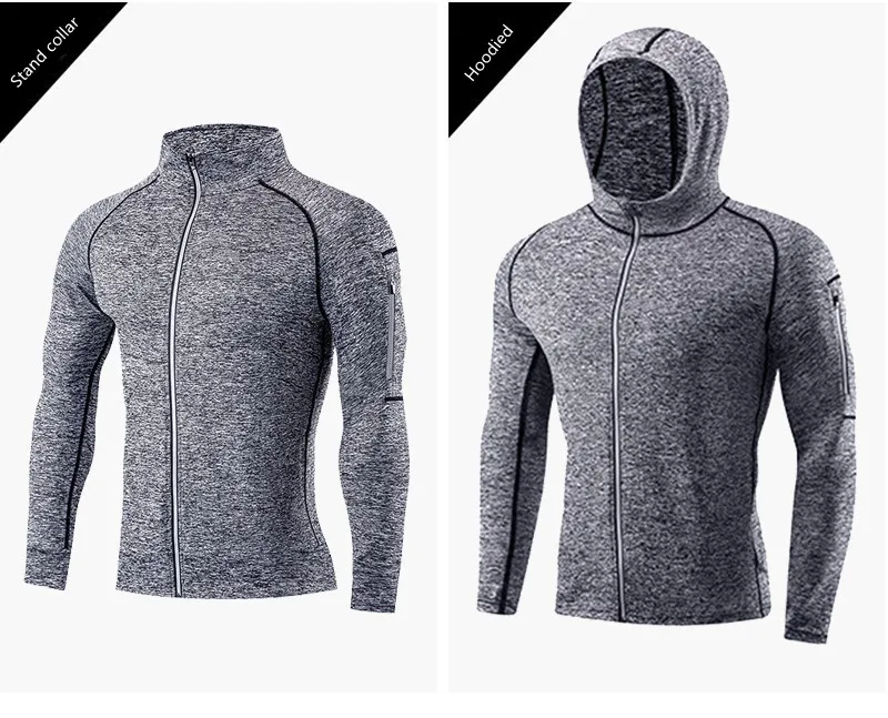 Men's Sports Top Coat with Pockets, Fitness Equipment, Running Jackets, Sportswear, Workout, Jogging, Sweatshirts