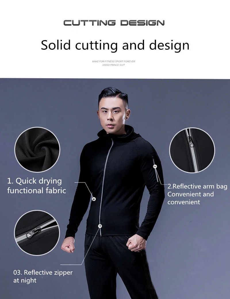 Men's Sports Top Coat with Pockets, Fitness Equipment, Running Jackets, Sportswear, Workout, Jogging, Sweatshirts