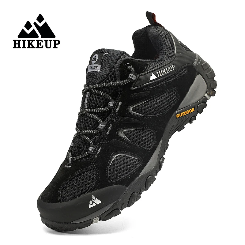 HIKEUP Men Shoes Breathable Splashproof Outdoor Hiking Shoes Mountain Climbing Sport Men Hunting Trekking Sneaker