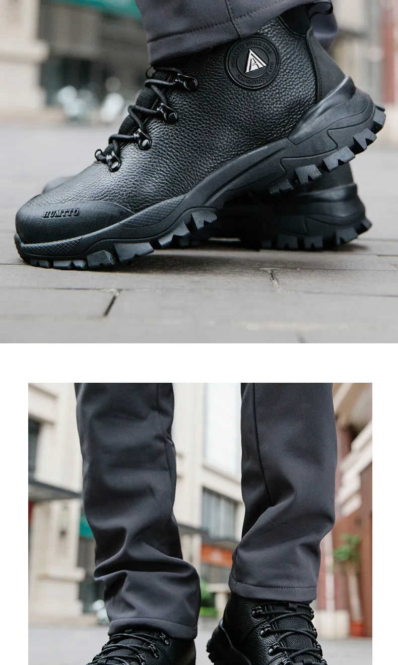 HUMTTO Brand Breathable Hiking Shoes for Men Winter Waterproof Outdoor Climbing Trekking Shoes Mens Leather Male Tactical Boots