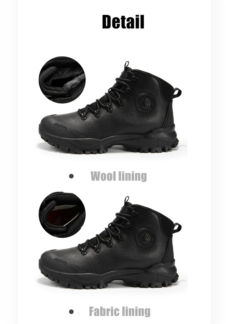 HUMTTO Brand Breathable Hiking Shoes for Men Winter Waterproof Outdoor Climbing Trekking Shoes Mens Leather Male Tactical Boots