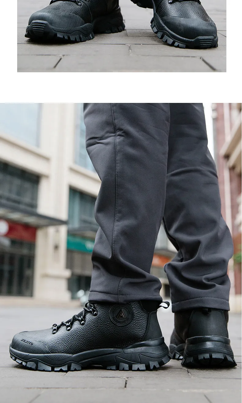 HUMTTO Brand Breathable Hiking Shoes for Men Winter Waterproof Outdoor Climbing Trekking Shoes Mens Leather Male Tactical Boots