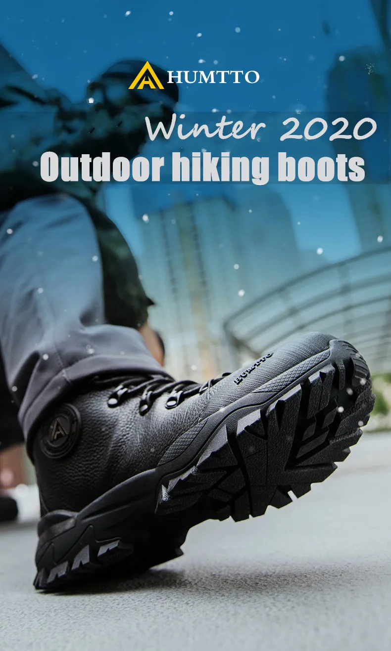 HUMTTO Brand Breathable Hiking Shoes for Men Winter Waterproof Outdoor Climbing Trekking Shoes Mens Leather Male Tactical Boots