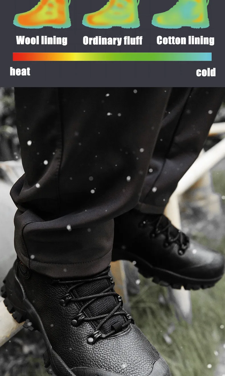 HUMTTO Brand Breathable Hiking Shoes for Men Winter Waterproof Outdoor Climbing Trekking Shoes Mens Leather Male Tactical Boots