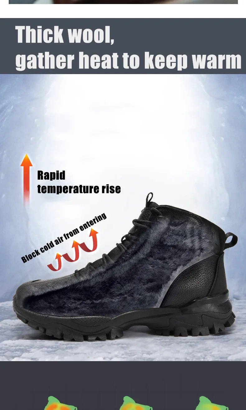 HUMTTO Brand Breathable Hiking Shoes for Men Winter Waterproof Outdoor Climbing Trekking Shoes Mens Leather Male Tactical Boots