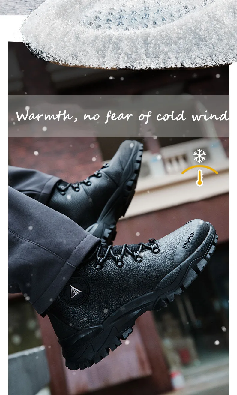 HUMTTO Brand Breathable Hiking Shoes for Men Winter Waterproof Outdoor Climbing Trekking Shoes Mens Leather Male Tactical Boots