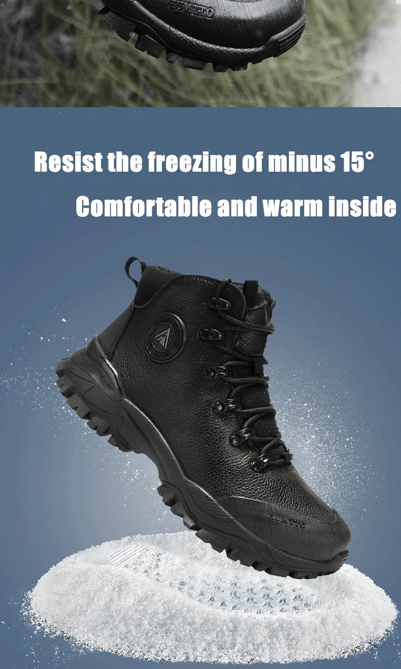 HUMTTO Brand Breathable Hiking Shoes for Men Winter Waterproof Outdoor Climbing Trekking Shoes Mens Leather Male Tactical Boots