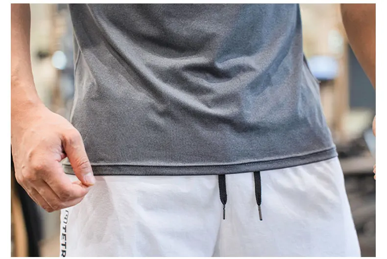 Men Running Hoodies Bodybuilding Sport Hooded Short Sleeve Gyms Fitness Clothing Muscle Shirt Quick Drying Training T-Shirt
