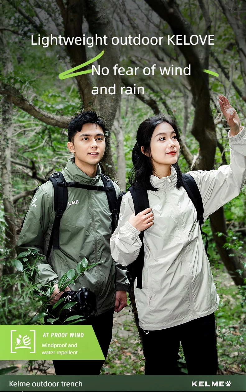 KELME Sports Windbreaker Men's Summer Windproof Football Waterproof Running Outdoor Training Jacket Punch