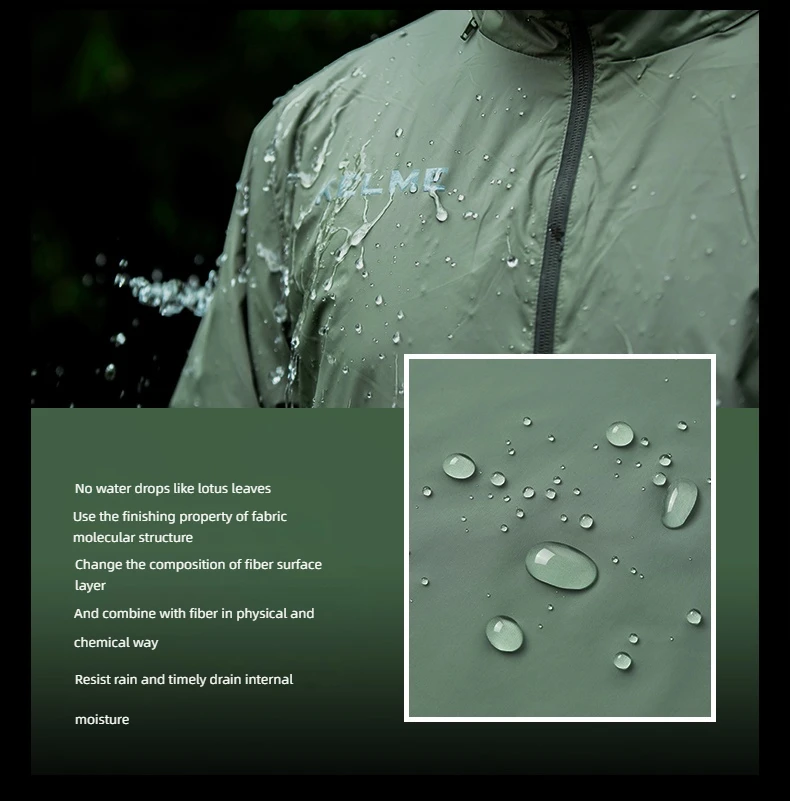 KELME Sports Windbreaker Men's Summer Windproof Football Waterproof Running Outdoor Training Jacket Punch