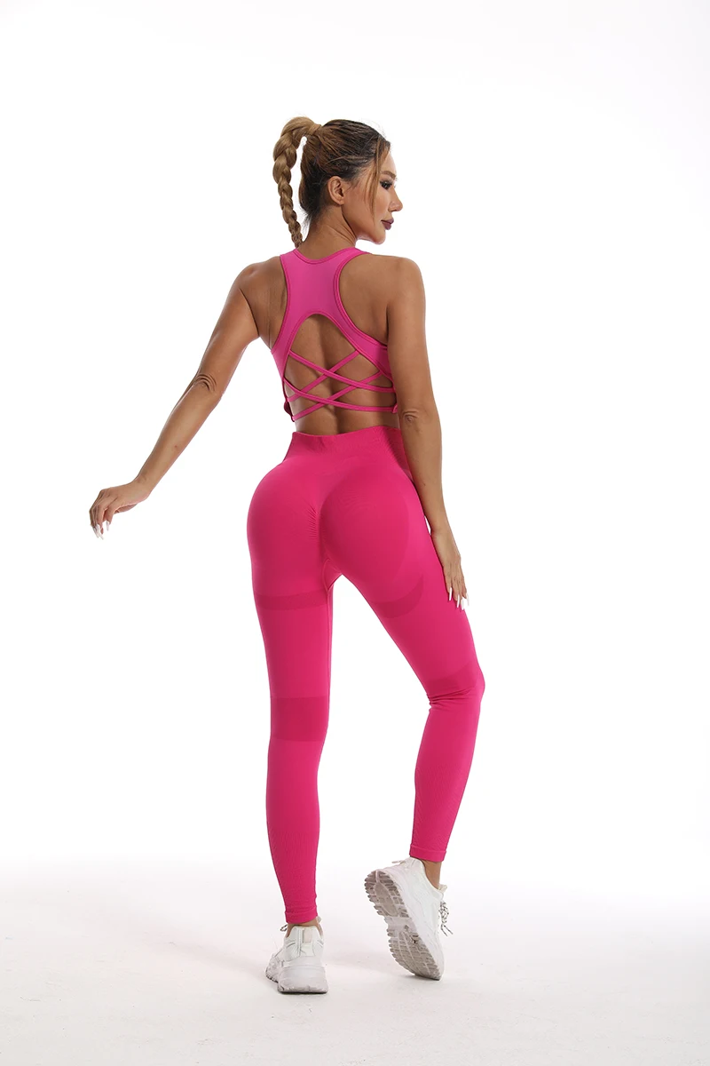 Women's Tracksuit Fitness Yoga Sets Sportswear Workout Sports Bra+High Waist Leggings Gym Clothing Seamless Sports Suits