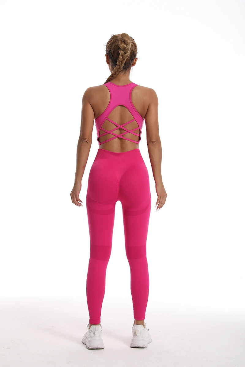 Women's Tracksuit Fitness Yoga Sets Sportswear Workout Sports Bra+High Waist Leggings Gym Clothing Seamless Sports Suits