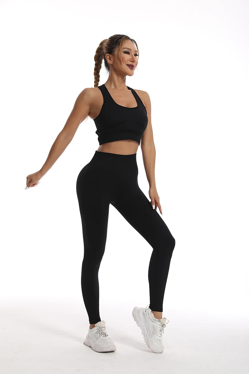 Women's Tracksuit Fitness Yoga Sets Sportswear Workout Sports Bra+High Waist Leggings Gym Clothing Seamless Sports Suits