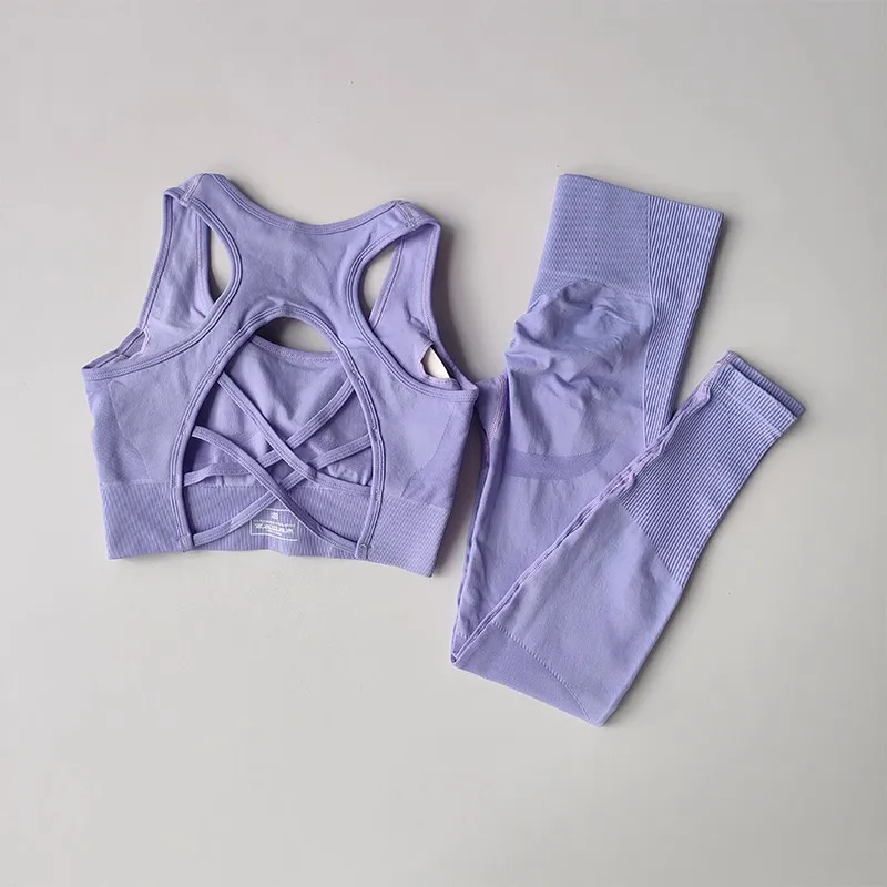 Women's Tracksuit Fitness Yoga Sets Sportswear Workout Sports Bra+High Waist Leggings Gym Clothing Seamless Sports Suits
