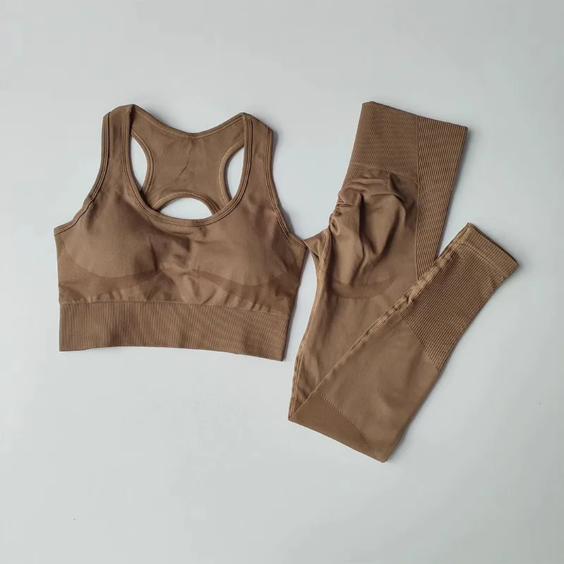 Women's Tracksuit Fitness Yoga Sets Sportswear Workout Sports Bra+High Waist Leggings Gym Clothing Seamless Sports Suits
