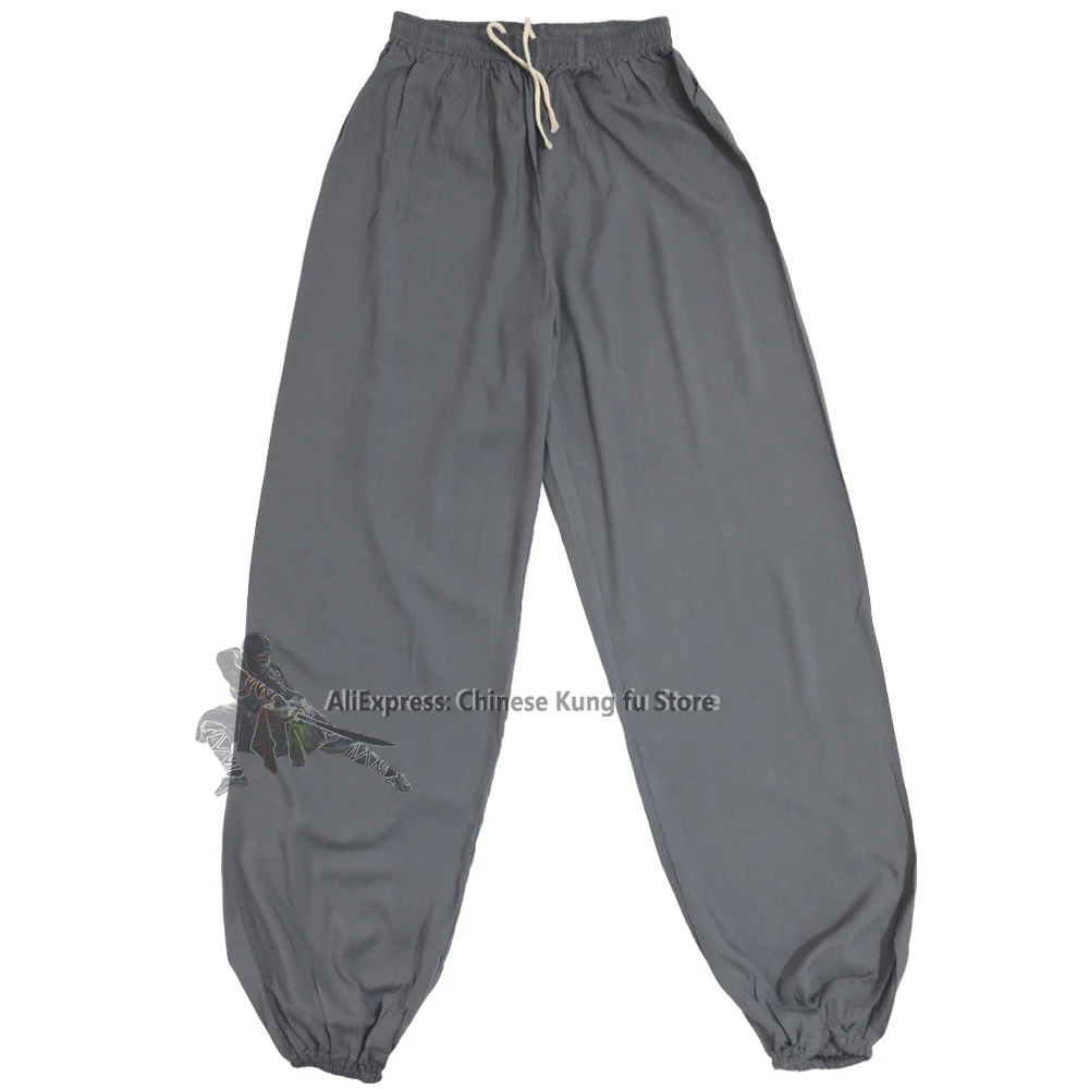 Summer Cotton Kung Fu Tai Chi Wing Chun Pants Wushu Martial Arts Yoga Meditation Trousers