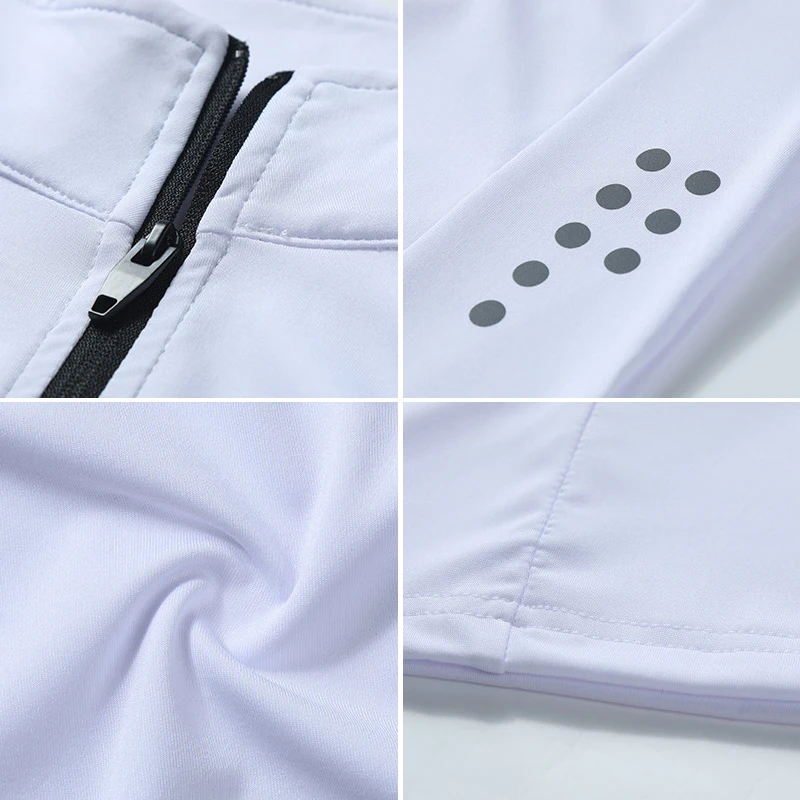Men Slim Fit Track Top Men's Half Zipper Stand Collar Sports T-shirt with Long Sleeves for Running Fitness Training Breathable