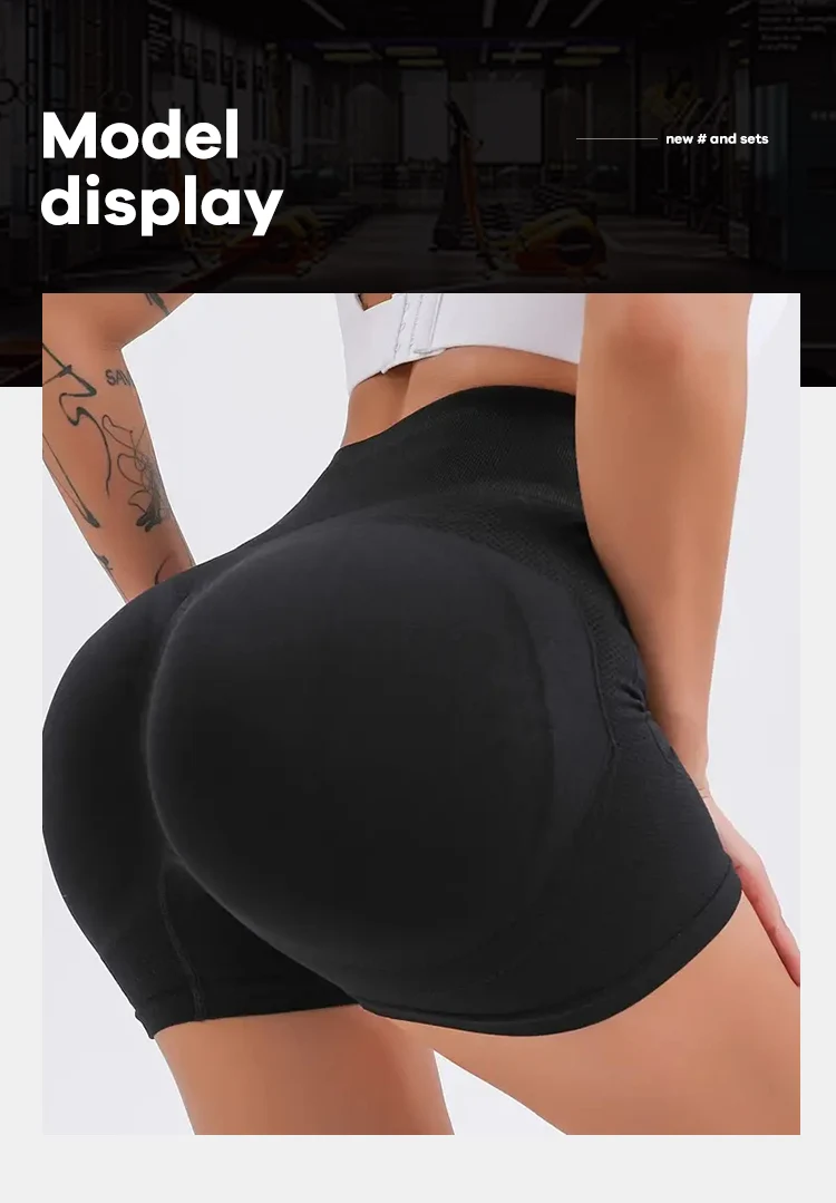 CZGUKE Women High Waist Workout Shorts Butt Lifting Tummy Control Ruched Booty Smile Yoga Short Pant